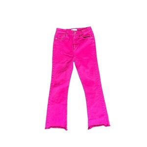 Loft‎ Women 24 The Kick Crop Denim Hot Pink Jeans Summer Barbiecore  Colorful